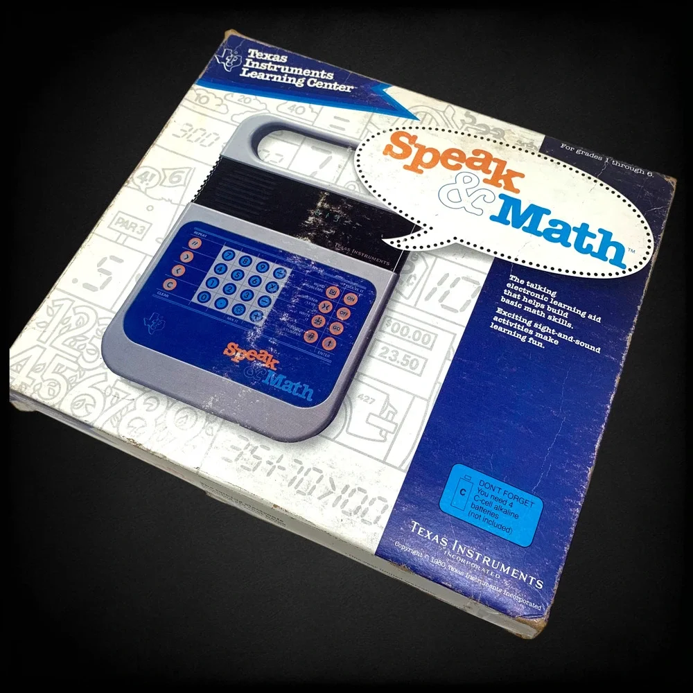Vintage 1980 TI Speak & Math Texas Instruments Working Original Box Math Talk